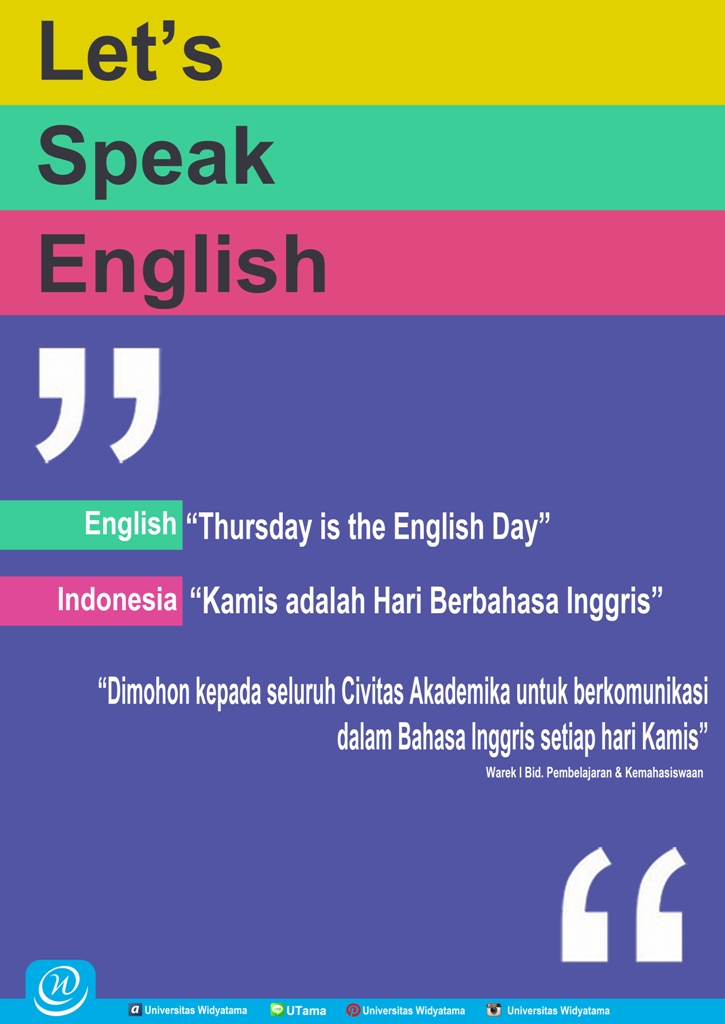 Thursday is the English Day
