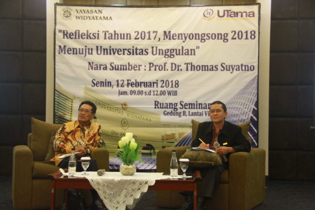 Sharing Menyongsong Tahun 2018 Bersama Prof Thomas Suyatno 